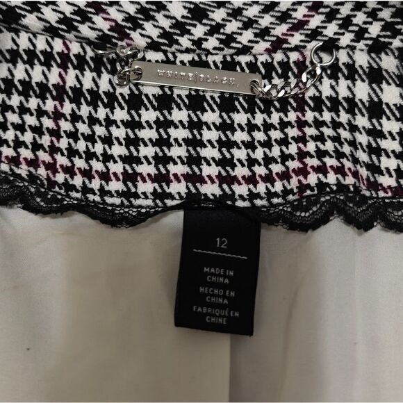 WHBM Chic Black and White Plaid Blazer SZ 12 - Picture 6 of 6